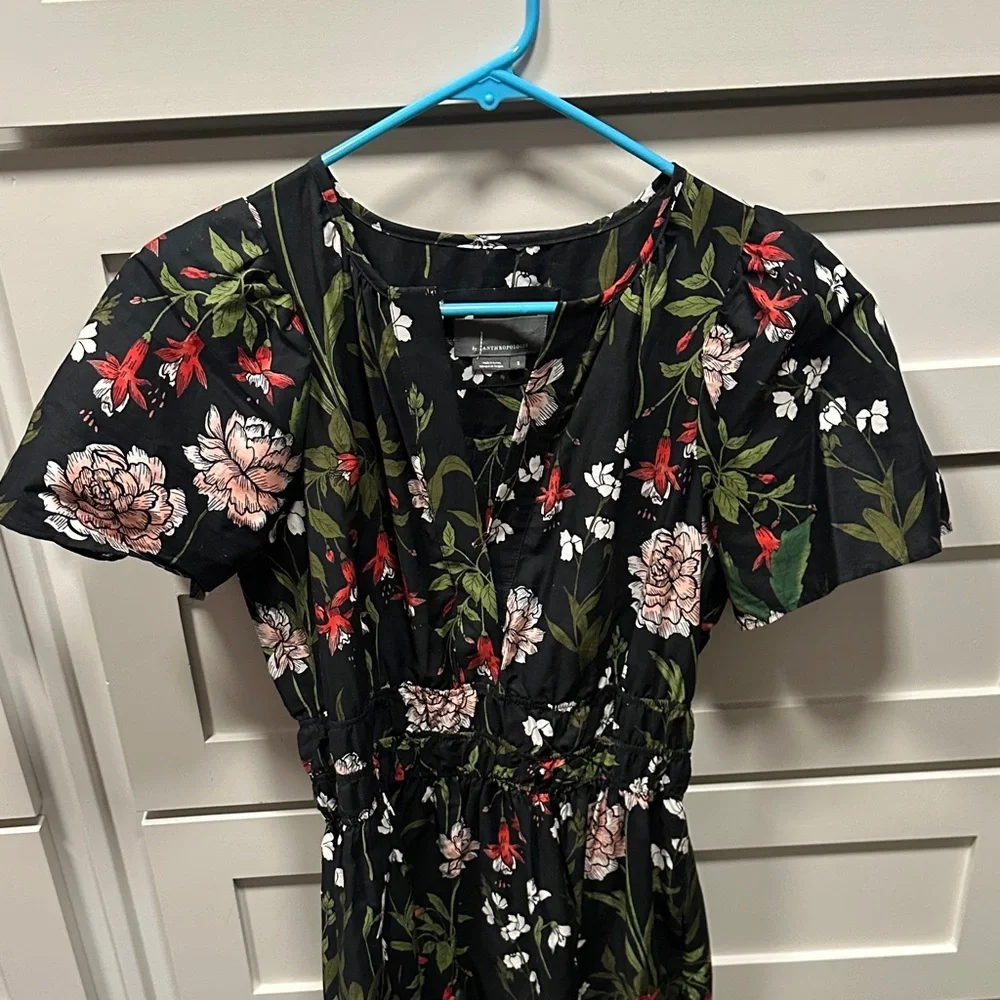 Anthropologie Black and Red Floral Maxi Dress - Picture 3 of 6